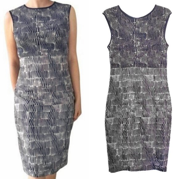 MaxMara Printed Sleevelss Sheath Dress Size 38 - Picture 1 of 5